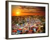 Colorful Buildings on the Hills of the UNESCO World Heritage City of Valparaiso, Chile-Skreidzeleu-Framed Photographic Print