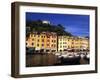 Colorful Buildings with Boats in the Harbor, Portofino, Italy-Bill Bachmann-Framed Photographic Print