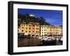 Colorful Buildings with Boats in the Harbor, Portofino, Italy-Bill Bachmann-Framed Photographic Print