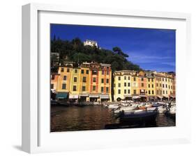 Colorful Buildings with Boats in the Harbor, Portofino, Italy-Bill Bachmann-Framed Photographic Print