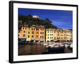 Colorful Buildings with Boats in the Harbor, Portofino, Italy-Bill Bachmann-Framed Photographic Print