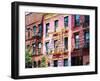 Colorful Buildings with Fire Escape, Williamsburg, Brooklyn, New York, United States-Philippe Hugonnard-Framed Premium Photographic Print