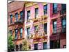 Colorful Buildings with Fire Escape, Williamsburg, Brooklyn, New York, United States-Philippe Hugonnard-Mounted Premium Photographic Print