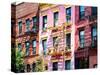 Colorful Buildings with Fire Escape, Williamsburg, Brooklyn, New York, United States-Philippe Hugonnard-Stretched Canvas