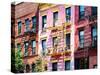 Colorful Buildings with Fire Escape, Williamsburg, Brooklyn, New York, United States-Philippe Hugonnard-Stretched Canvas