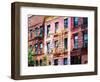 Colorful Buildings with Fire Escape, Williamsburg, Brooklyn, New York, United States-Philippe Hugonnard-Framed Photographic Print