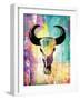 Colorful Bull-Jace Grey-Framed Art Print