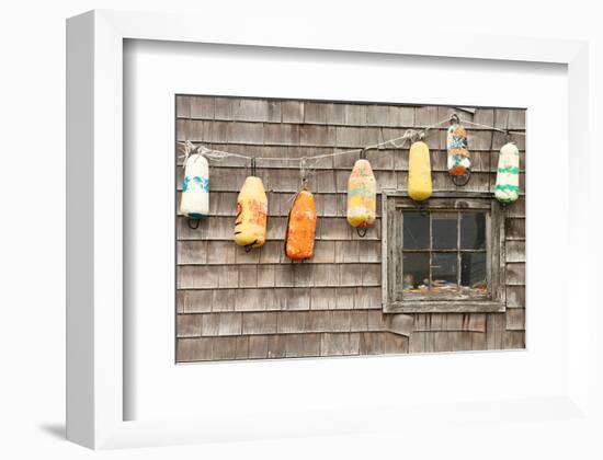 Colorful Buoys in Peggys Cove-null-Framed Art Print