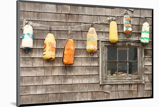 Colorful Buoys in Peggys Cove-null-Mounted Art Print