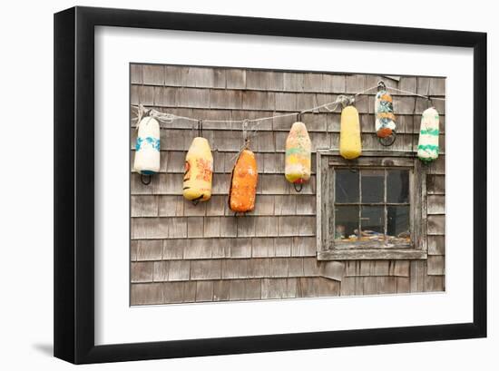 Colorful Buoys in Peggys Cove-null-Framed Art Print
