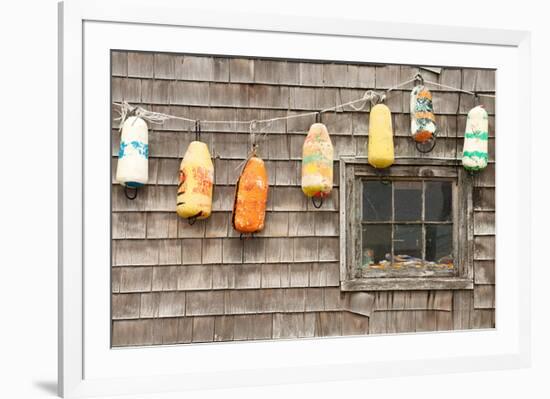 Colorful Buoys in Peggys Cove-null-Framed Art Print