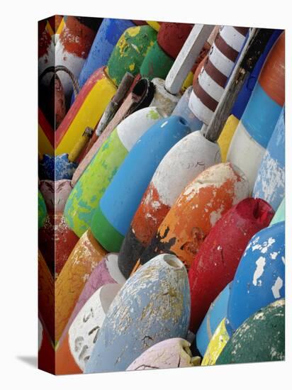 Colorful Buoys, Rockport, Cape Ann, Massachusetts, USA-Adam Jones-Stretched Canvas