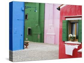 Colorful Burano City Homes, Italy-Terry Eggers-Stretched Canvas