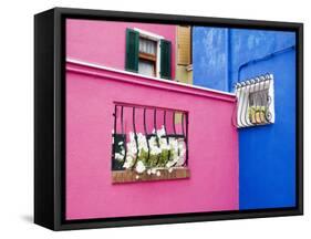 Colorful Burano City Homes, Italy-Terry Eggers-Framed Stretched Canvas