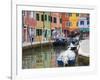 Colorful Burano City Homes Reflecting in the Canal, Italy-Terry Eggers-Framed Photographic Print