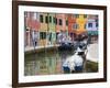 Colorful Burano City Homes Reflecting in the Canal, Italy-Terry Eggers-Framed Photographic Print