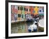 Colorful Burano City Homes Reflecting in the Canal, Italy-Terry Eggers-Framed Photographic Print