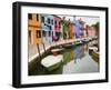 Colorful Burano City Homes Reflecting in the Canal, Italy-Terry Eggers-Framed Photographic Print