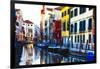 Colorful Cana Scene, l Santa Croce, Venice-George Oze-Framed Photographic Print