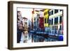 Colorful Cana Scene, l Santa Croce, Venice-George Oze-Framed Photographic Print