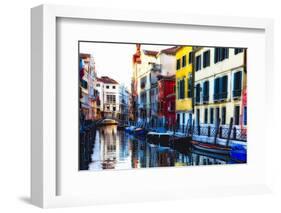 Colorful Cana Scene, l Santa Croce, Venice-George Oze-Framed Photographic Print