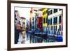 Colorful Cana Scene, l Santa Croce, Venice-George Oze-Framed Photographic Print