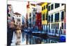 Colorful Cana Scene, l Santa Croce, Venice-George Oze-Mounted Photographic Print