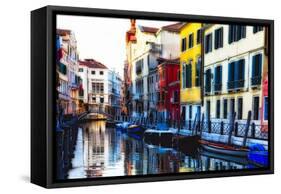 Colorful Cana Scene, l Santa Croce, Venice-George Oze-Framed Stretched Canvas