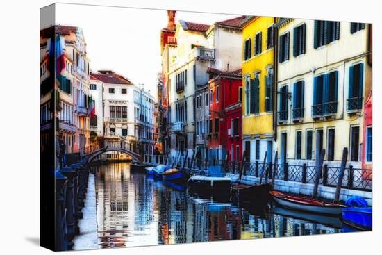 Colorful Cana Scene, l Santa Croce, Venice-George Oze-Stretched Canvas