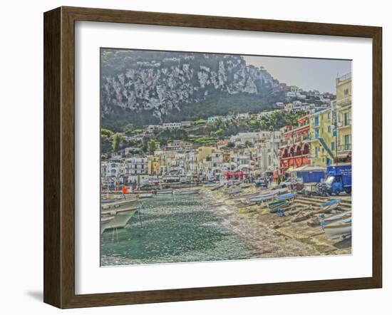 Colorful Capri Island Harbour in Golfo di Naples-Markus Bleichner-Framed Art Print