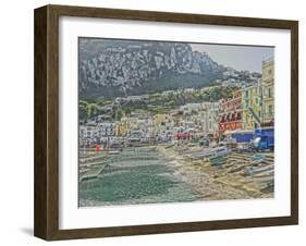Colorful Capri Island Harbour in Golfo di Naples-Markus Bleichner-Framed Art Print