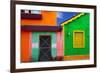 Colorful Caribbean Houses Tropical Vivid Colors Isla Mujeres Mexico-holbox-Framed Photographic Print