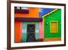 Colorful Caribbean Houses Tropical Vivid Colors Isla Mujeres Mexico-holbox-Framed Photographic Print