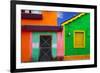 Colorful Caribbean Houses Tropical Vivid Colors Isla Mujeres Mexico-holbox-Framed Photographic Print