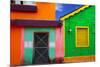 Colorful Caribbean Houses Tropical Vivid Colors Isla Mujeres Mexico-holbox-Mounted Photographic Print