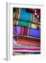 Colorful Carpets Made of Llama and Alpaca Wool for Sale at San Pedro Market, Cuzco, Peru.-Yadid Levy-Framed Photographic Print