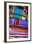 Colorful Carpets Made of Llama and Alpaca Wool for Sale at San Pedro Market, Cuzco, Peru.-Yadid Levy-Framed Photographic Print