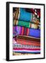 Colorful Carpets Made of Llama and Alpaca Wool for Sale at San Pedro Market, Cuzco, Peru.-Yadid Levy-Framed Photographic Print