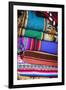 Colorful Carpets Made of Llama and Alpaca Wool for Sale at San Pedro Market, Cuzco, Peru.-Yadid Levy-Framed Photographic Print