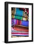 Colorful Carpets Made of Llama and Alpaca Wool for Sale at San Pedro Market, Cuzco, Peru.-Yadid Levy-Framed Photographic Print