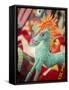 Colorful carved wooden figure (alebrije) of a horse, Oaxaca valley, Oaxaca, Mexico, North America-Melissa Kuhnell-Framed Stretched Canvas