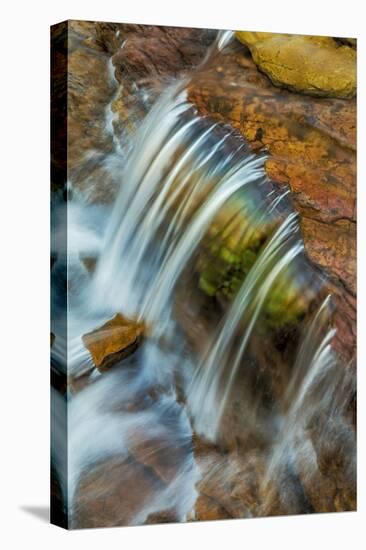 Colorful Cascade on Oberlin Creek in Glacier National Park, Montana, Usa-Chuck Haney-Stretched Canvas