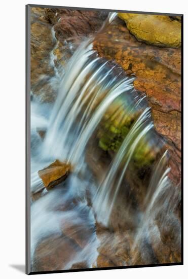 Colorful Cascade on Oberlin Creek in Glacier National Park, Montana, Usa-Chuck Haney-Mounted Photographic Print