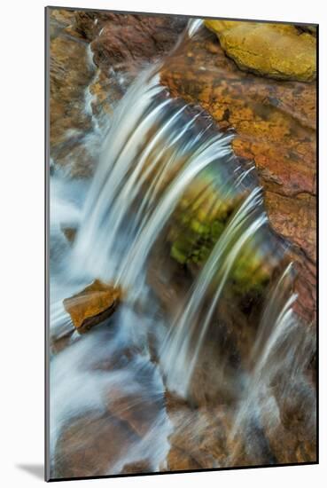 Colorful Cascade on Oberlin Creek in Glacier National Park, Montana, Usa-Chuck Haney-Mounted Photographic Print