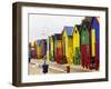 Colorful Changing Houses, False Bay Beach, St James, South Africa-Charles Crust-Framed Photographic Print