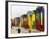 Colorful Changing Houses, False Bay Beach, St James, South Africa-Charles Crust-Framed Photographic Print