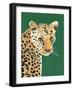 Colorful Cheetah on Emerald-Pamela Munger-Framed Art Print