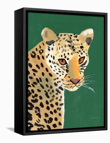 Colorful Cheetah on Emerald-Pamela Munger-Framed Stretched Canvas