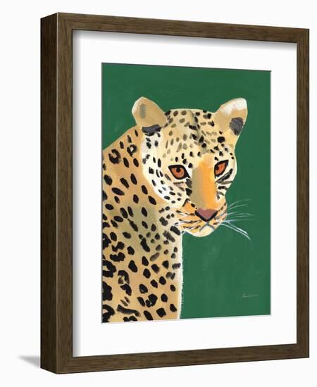 Colorful Cheetah on Emerald-Pamela Munger-Framed Art Print