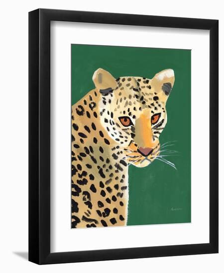 Colorful Cheetah on Emerald-Pamela Munger-Framed Art Print